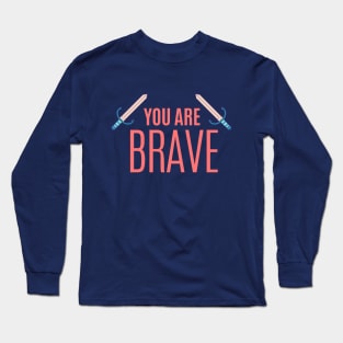 You are Brave Coral Typography Long Sleeve T-Shirt